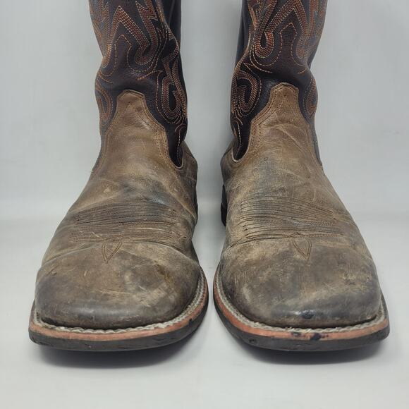 Ariat Boots Mens 10D Brown Leather Western Cowboy Square Toe 100038449 Layton - Picture 5 of 15